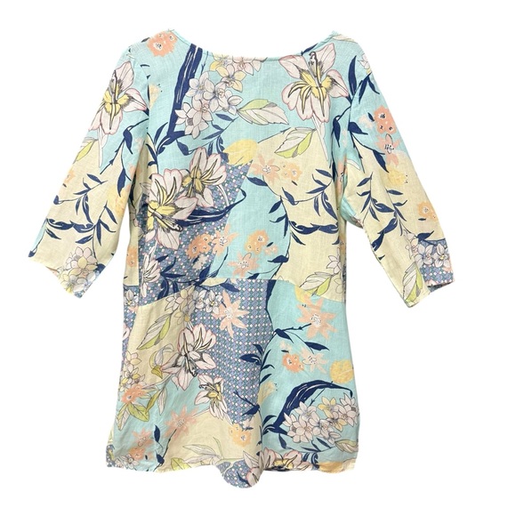 Malvin I Love Linen Floral Wedding Guest Shift Dress Short Size XL Resort Summer - Picture 3 of 11